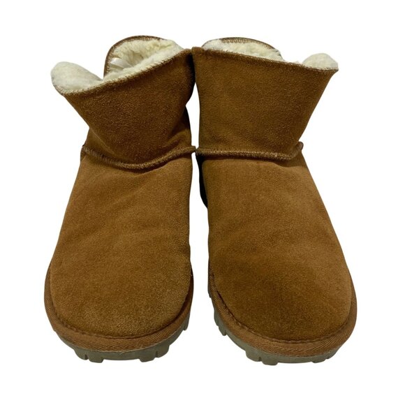 Tommy Bahama Y2K Short Suede Boot Mini Winter Snow White Fleece Lining Size 7 - Picture 3 of 9